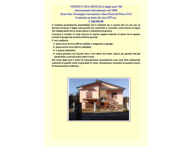 Anteprima foto 1 - Casa indipendente in Vendita a San Donà di Piave (Venezia)
