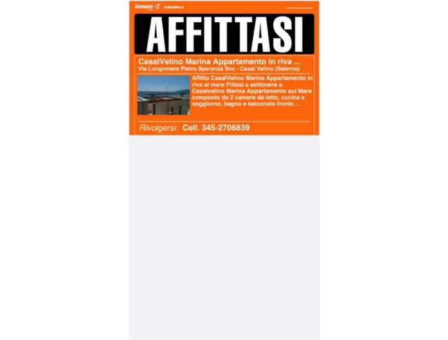 Anteprima foto 1 - Affitto Appartamento Vacanze da Privato a Casal Velino - Marina Di Casal Velino