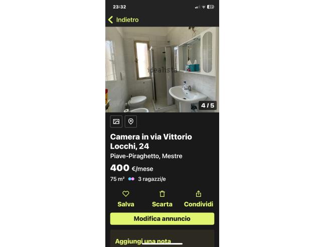 Anteprima foto 4 - Affitto Camera Singola in Appartamento da Privato a Venezia - Mestre