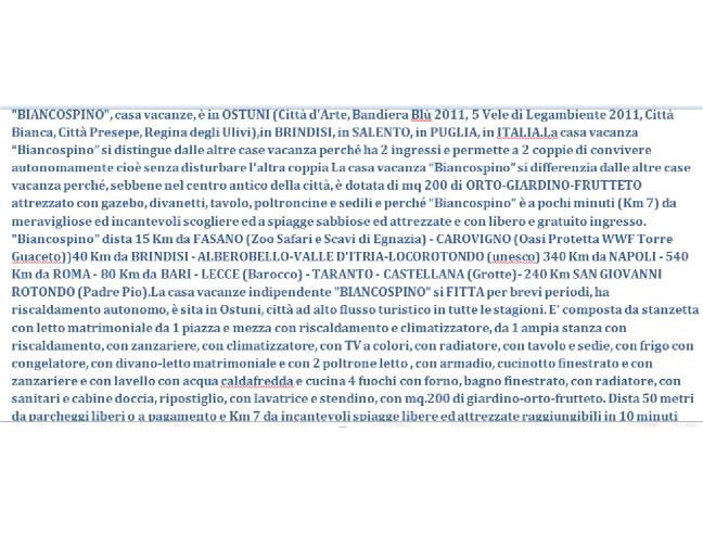 Anteprima foto 4 - Affitto Dimora tipica Vacanze da Privato a Ostuni (Brindisi)