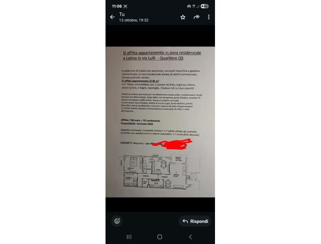 Anteprima foto 1 - Appartamento in Affitto a Latina - Nascosa