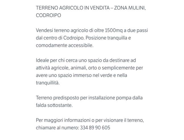 Anteprima foto 5 - Terreno Agricolo/Coltura in Vendita a Codroipo (Udine)